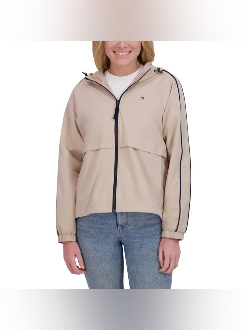Tommy Hilfiger Windbreaker Jacket Large Brown Chino NWT Lightweight